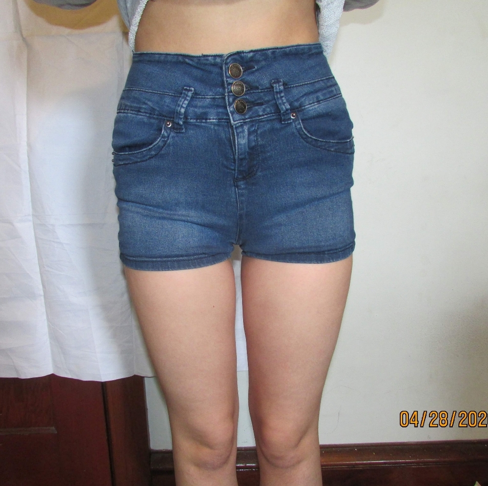 High waisted jean shorts